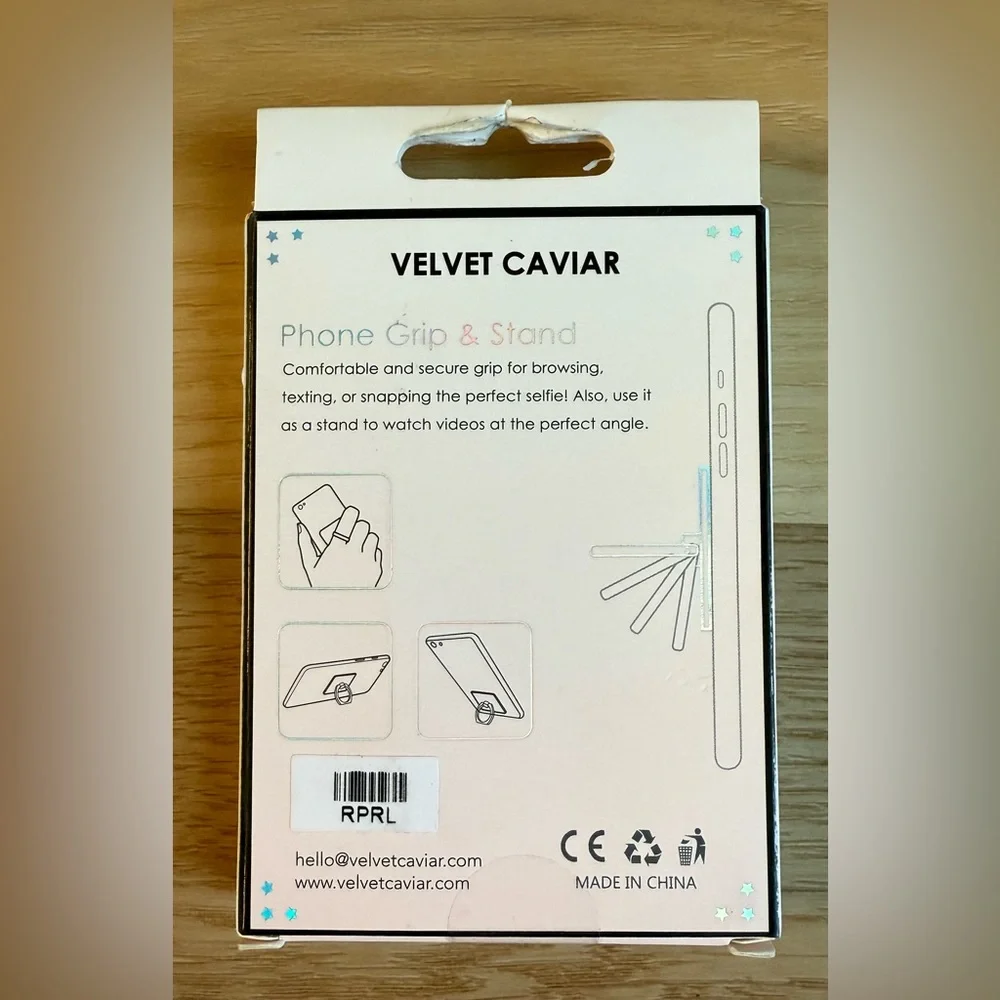 Velvet Caviar Cell Phone Ring Holder - Finger Ring & Stand - New in Box - Pink